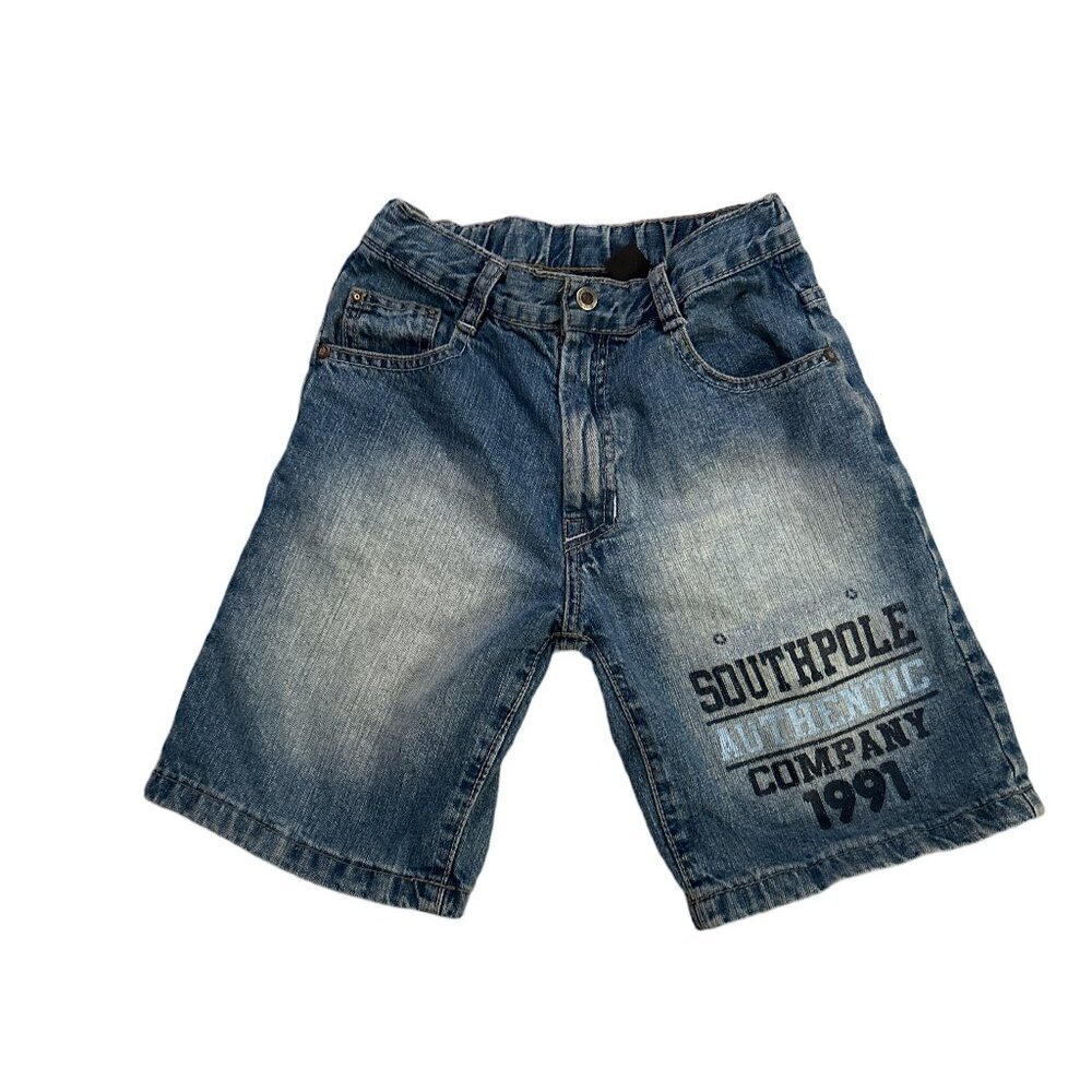 Southpole Skater Baggy Denim Blue Shorts Vintage Boys Youth Size 7X